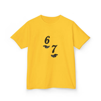Kids Tee “6 7” Minimalist Graphic — Six Seven Backprint