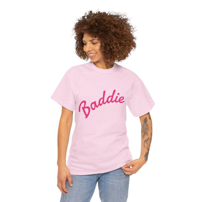 Baddie Script Tee — Pink Retro Graphic T‑Shirt - Sole & Drip