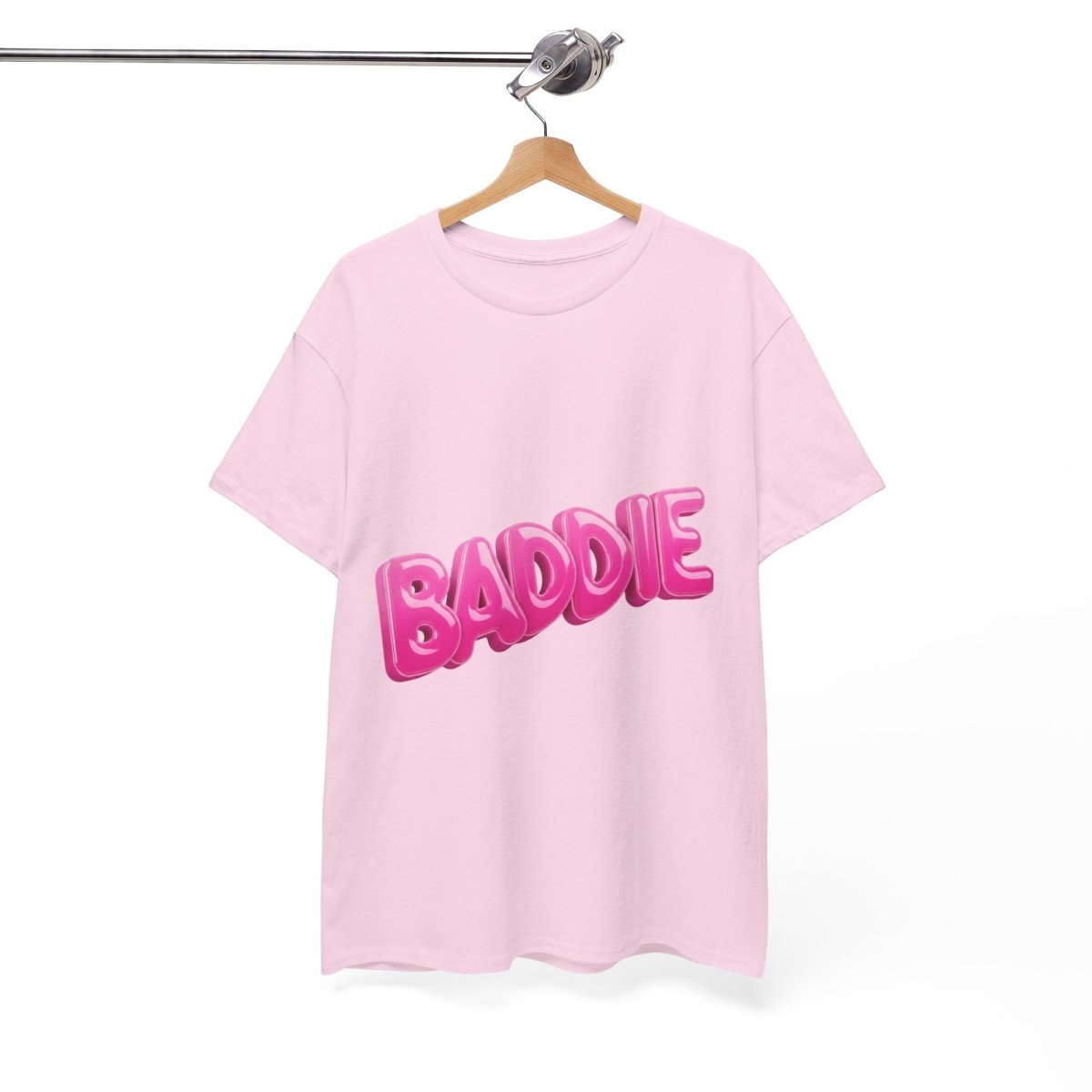 Baddie Pink Bubble Text Tee - Trendy Graphic T-Shirt - Sole & Drip