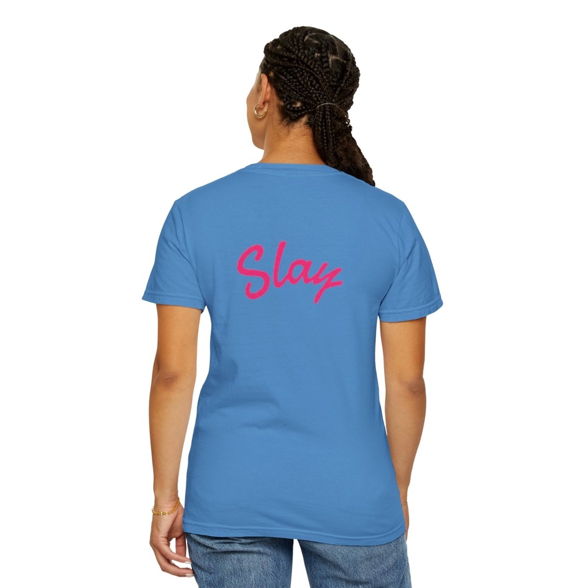 Baddie 67 T-Shirt — Pink Script "Baddie" Front & "Slay" Back - Sole & Drip