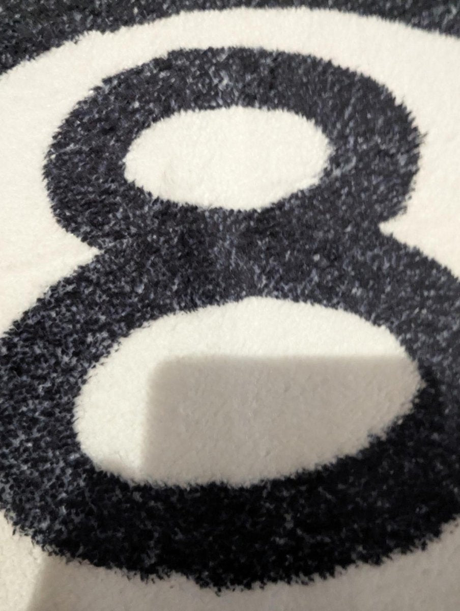 NEW 8 Ball Tufted Rug Large Black & White 30" Round Pool Billiard Streetwear - Sole & Drip