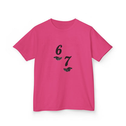 Kids Tee “6 7” Minimalist Graphic — Six Seven Backprint
