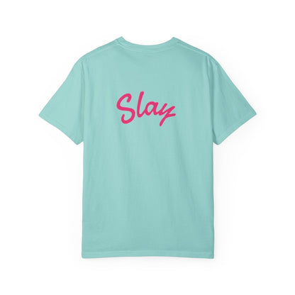 Baddie 67 T-Shirt — Pink Script "Baddie" Front & "Slay" Back - Sole & Drip