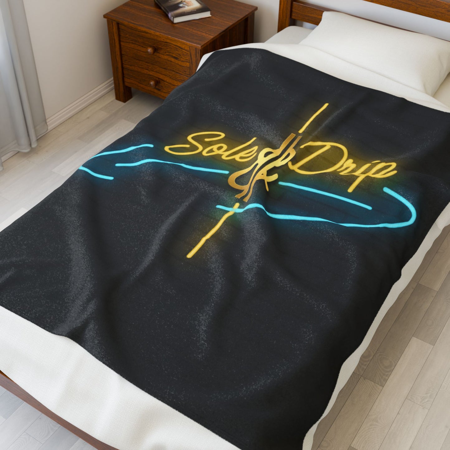Sole & Drip Neon Velveteen Plush Blanket