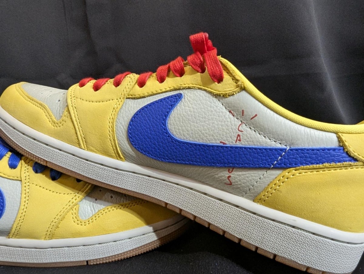 Travis Scott Jordan 1 Low OG SP "Canary" Wmns 11.5 / Men's 10 DZ4137 - 700 - Sole & Drip