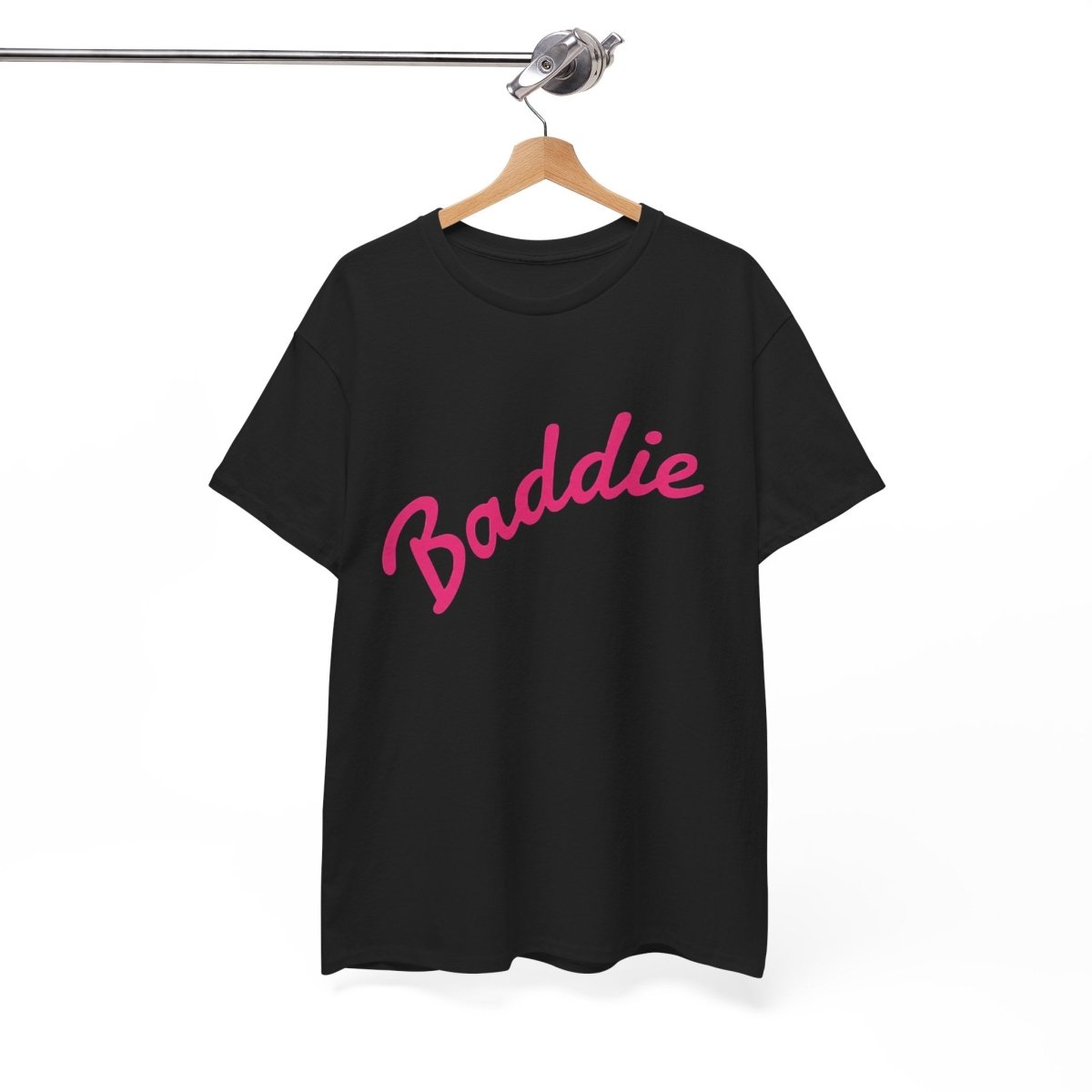Baddie Script Tee — Pink Retro Graphic T‑Shirt - Sole & Drip