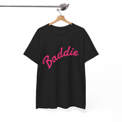Baddie Script Tee — Pink Retro Graphic T‑Shirt - Sole & Drip