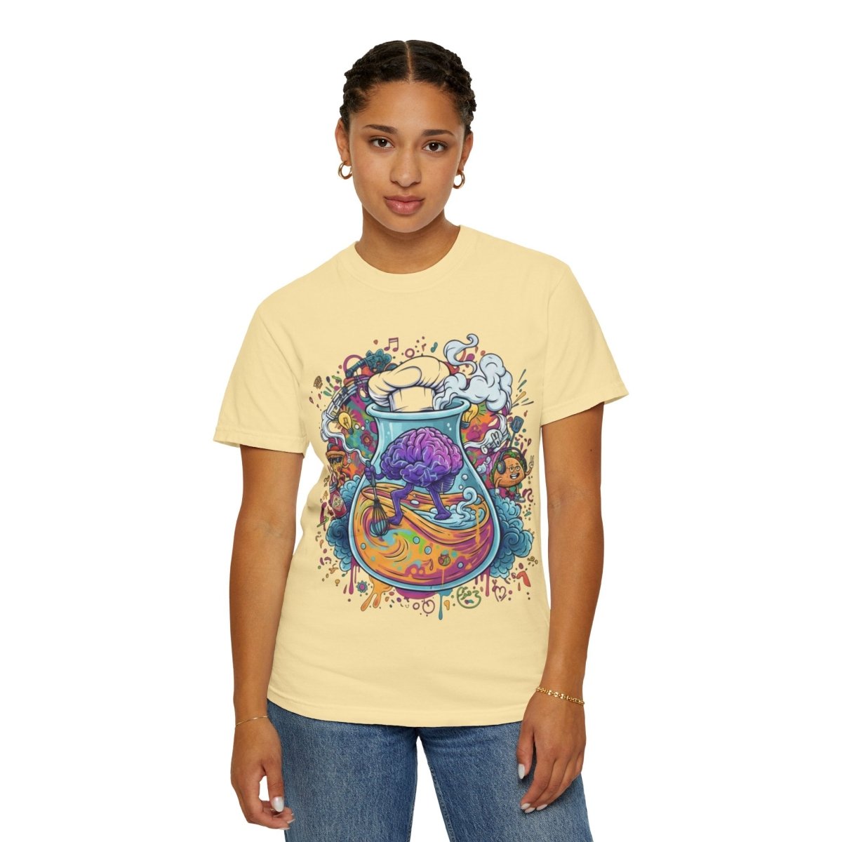 "Let Me Cook" T-Shirt — Colorful Chef Brain Illustration - Sole & Drip