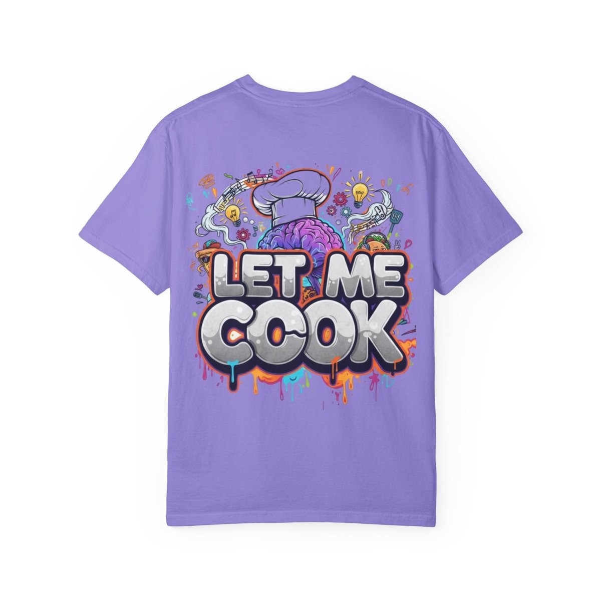 "Let Me Cook" T-Shirt — Colorful Chef Brain Illustration - Sole & Drip