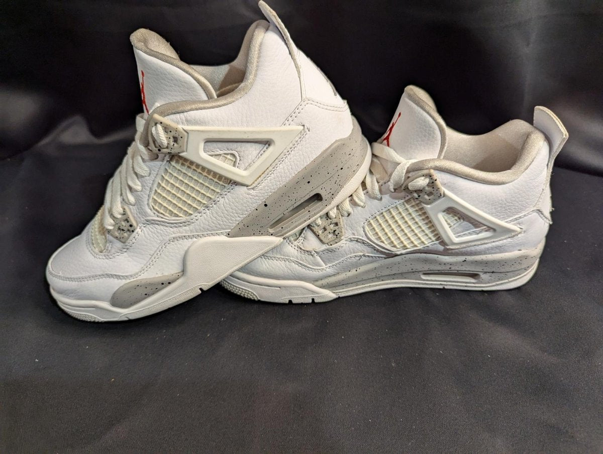 Jordan 4 Retro GS "White Oreo" Size 6.5Y Used VGC w/ Box CT8527 - 100 Speckle - Sole & Drip