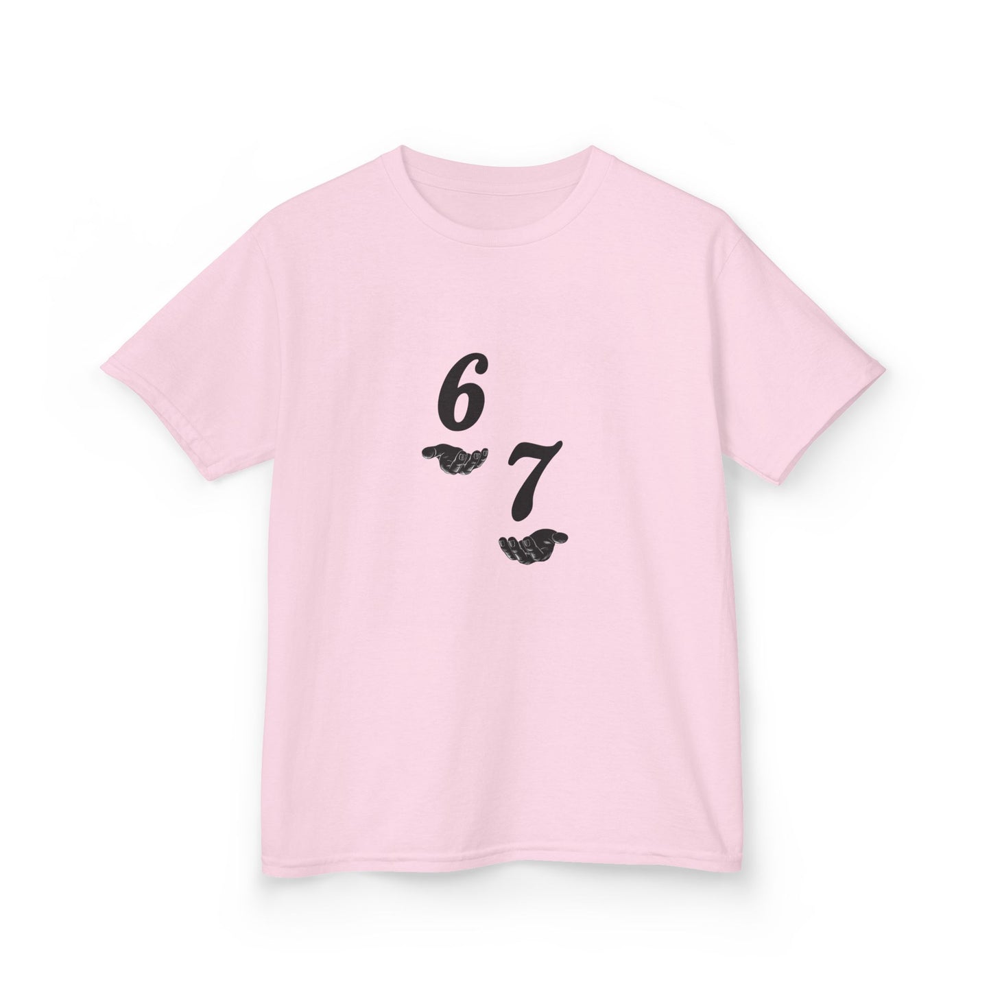 Kids Tee “6 7” Minimalist Graphic — Six Seven Backprint