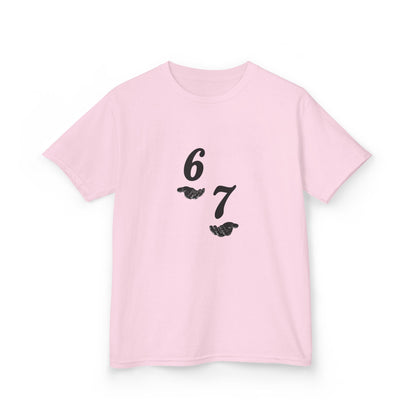 Kids Tee “6 7” Minimalist Graphic — Six Seven Backprint