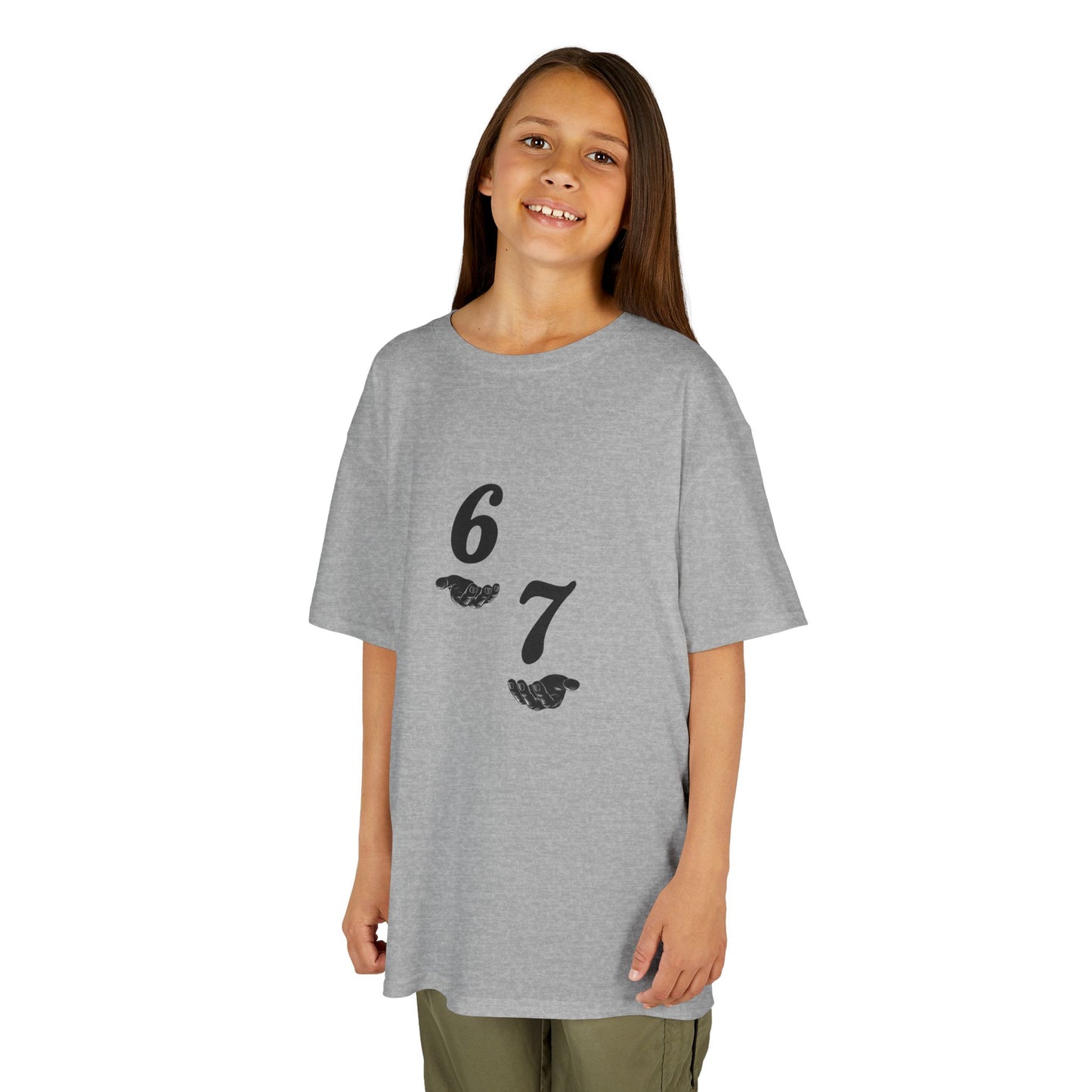 Kids Tee “6 7” Minimalist Graphic — Six Seven Backprint