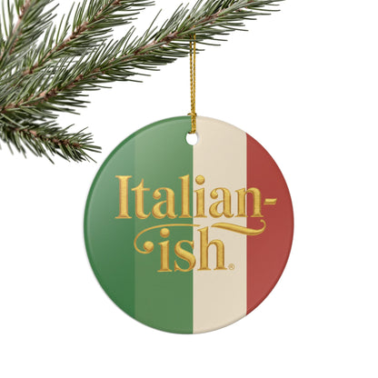 Italian-ish Ceramic Ornament — Italian Flag Holiday Decoration