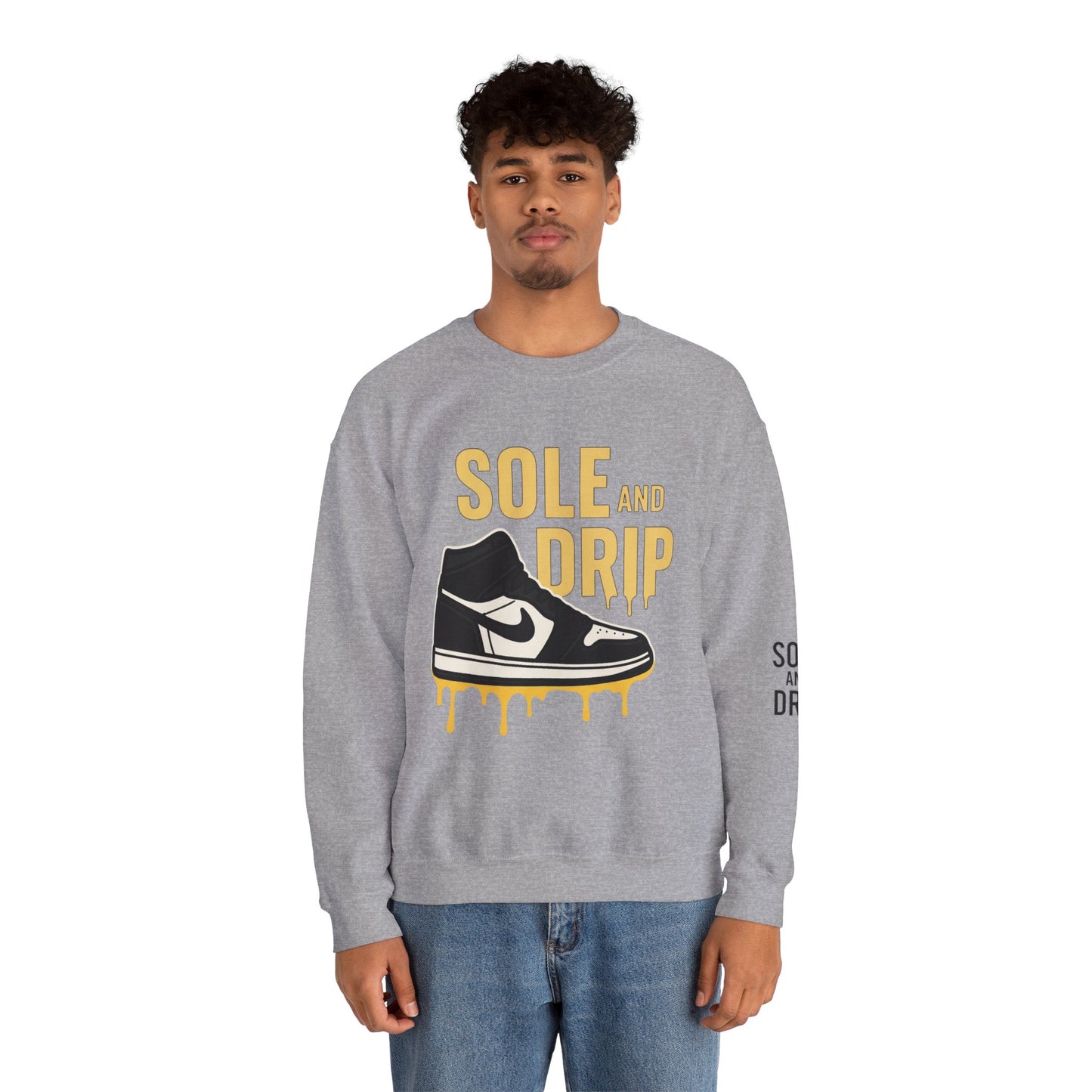 Sole and Drip Sweatshirt — Sneaker Graphic Shirt with 'SOLE AND DRIP' Design