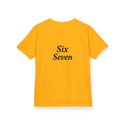 Kids Tee “6 7” Minimalist Graphic — Six Seven Backprint