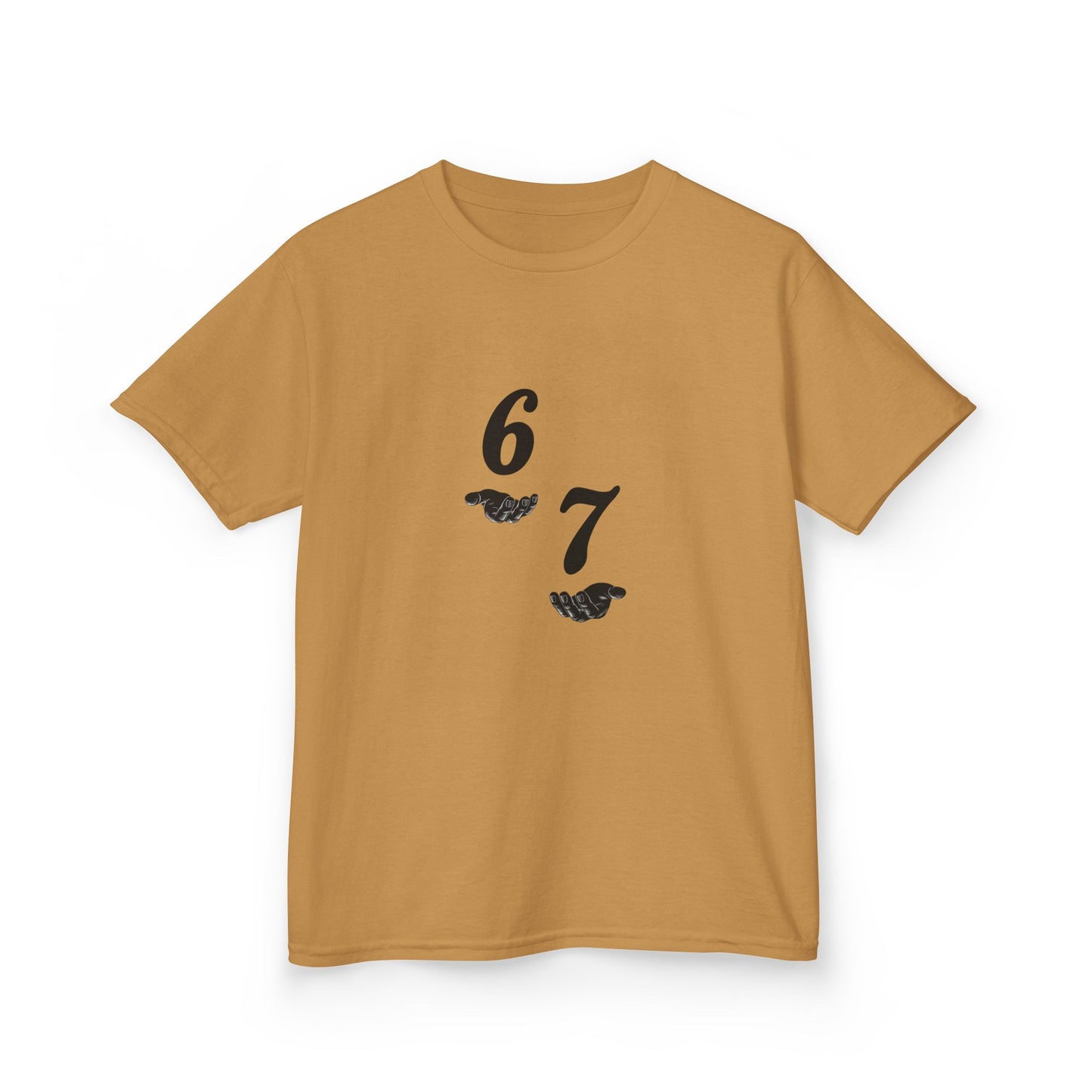 Kids Tee “6 7” Minimalist Graphic — Six Seven Backprint