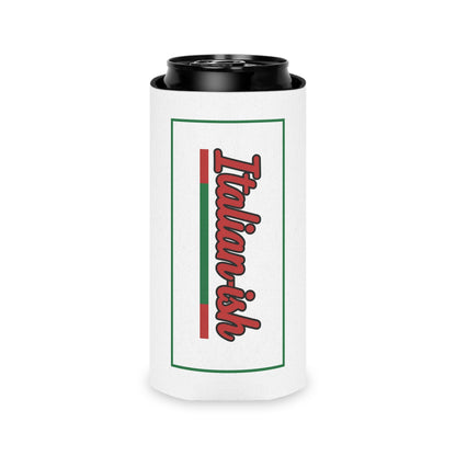 Italian-ish Can Cooler – Retro Script with Italy Flag Accent