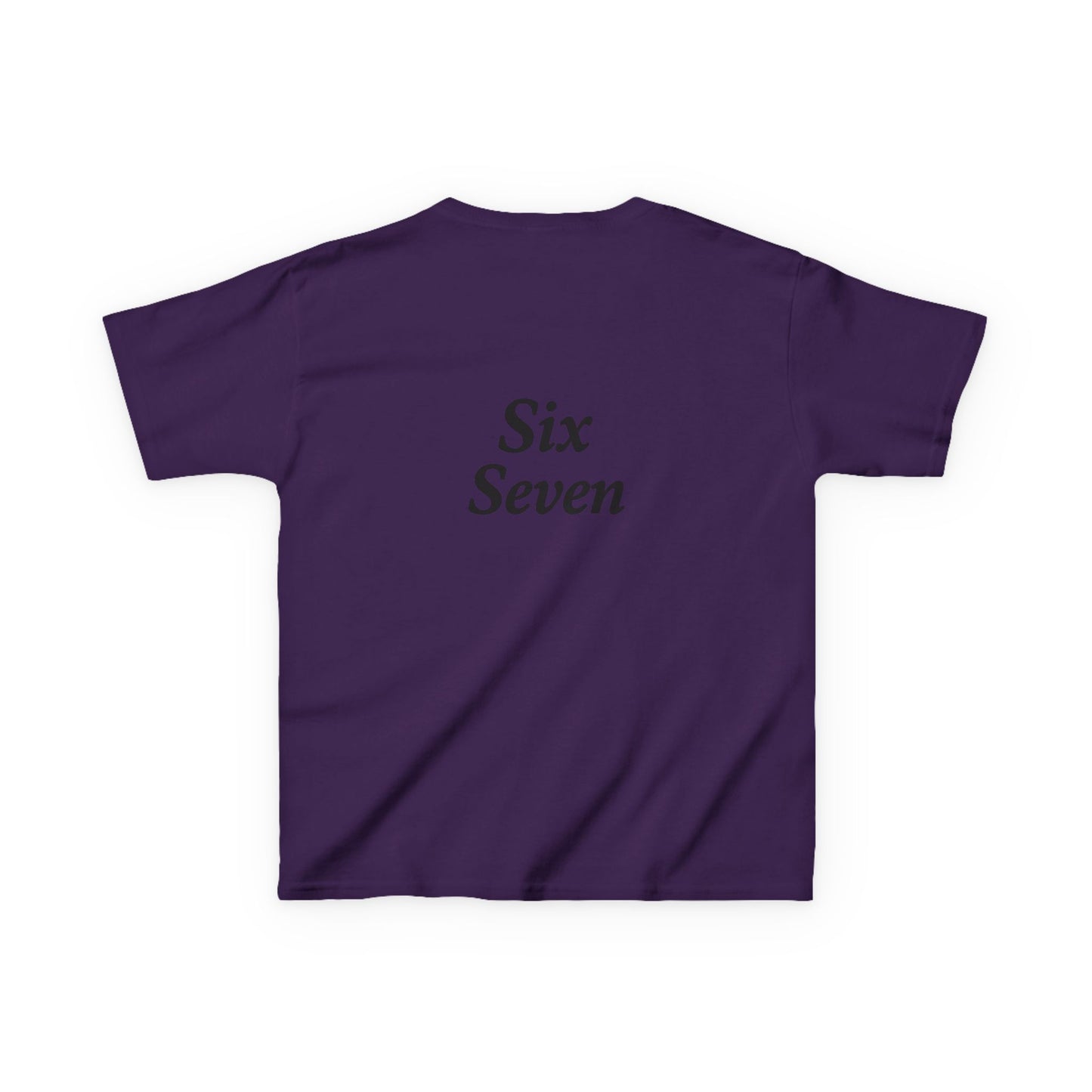 Kids Tee “6 7” Minimalist Graphic — Six Seven Backprint