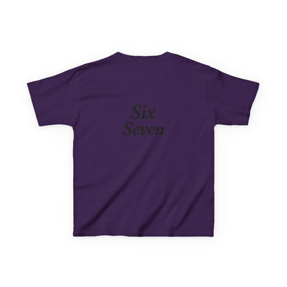Kids Tee “6 7” Minimalist Graphic — Six Seven Backprint