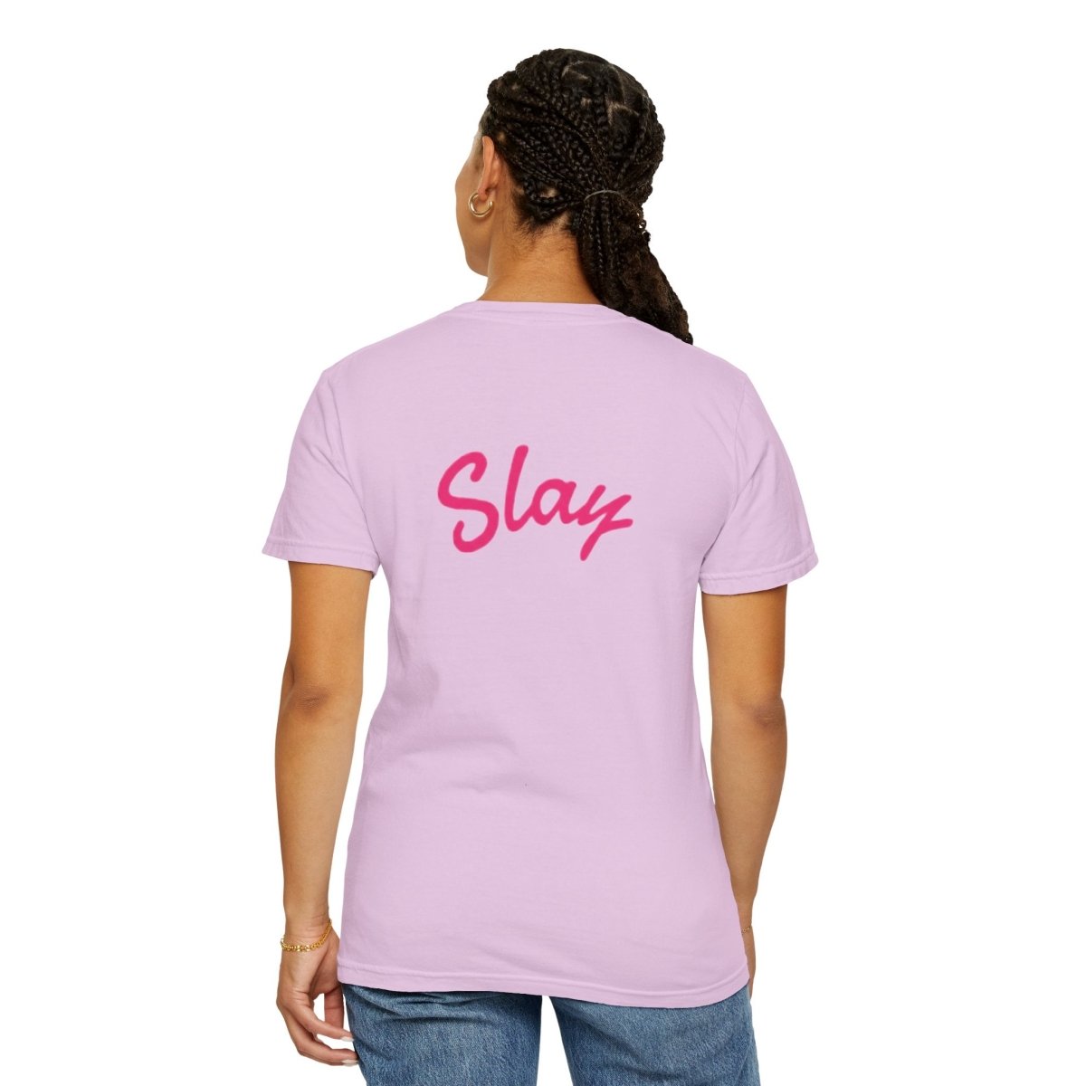 Baddie 67 T-Shirt — Pink Script "Baddie" Front & "Slay" Back - Sole & Drip