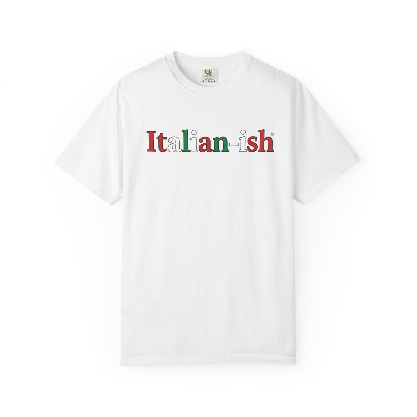 Italian-ish Graphic T-Shirt – Funny Italy Flag Text Tee