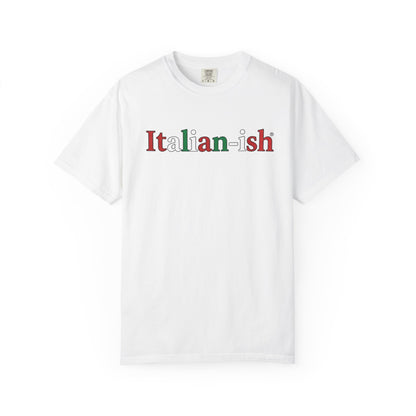 Italian-ish Graphic T-Shirt – Funny Italy Flag Text Tee