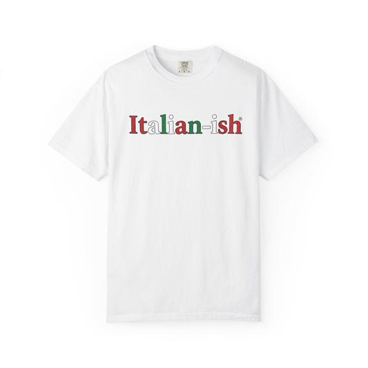 Italian-ish Graphic T-Shirt – Funny Italy Flag Text Tee