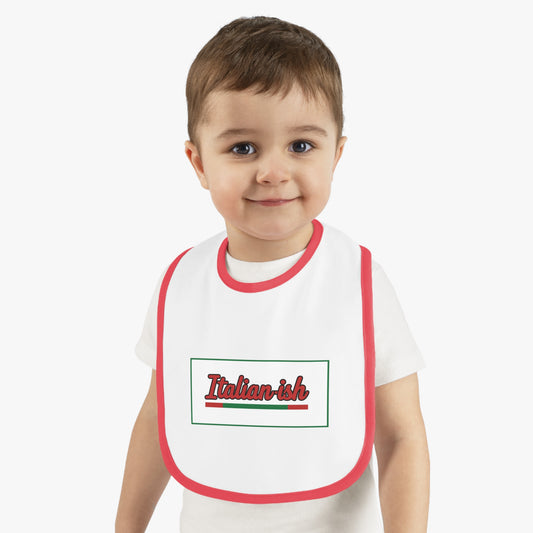 Baby Bib — "Italian-ish" Contrast Trim Jersey Baby Bib