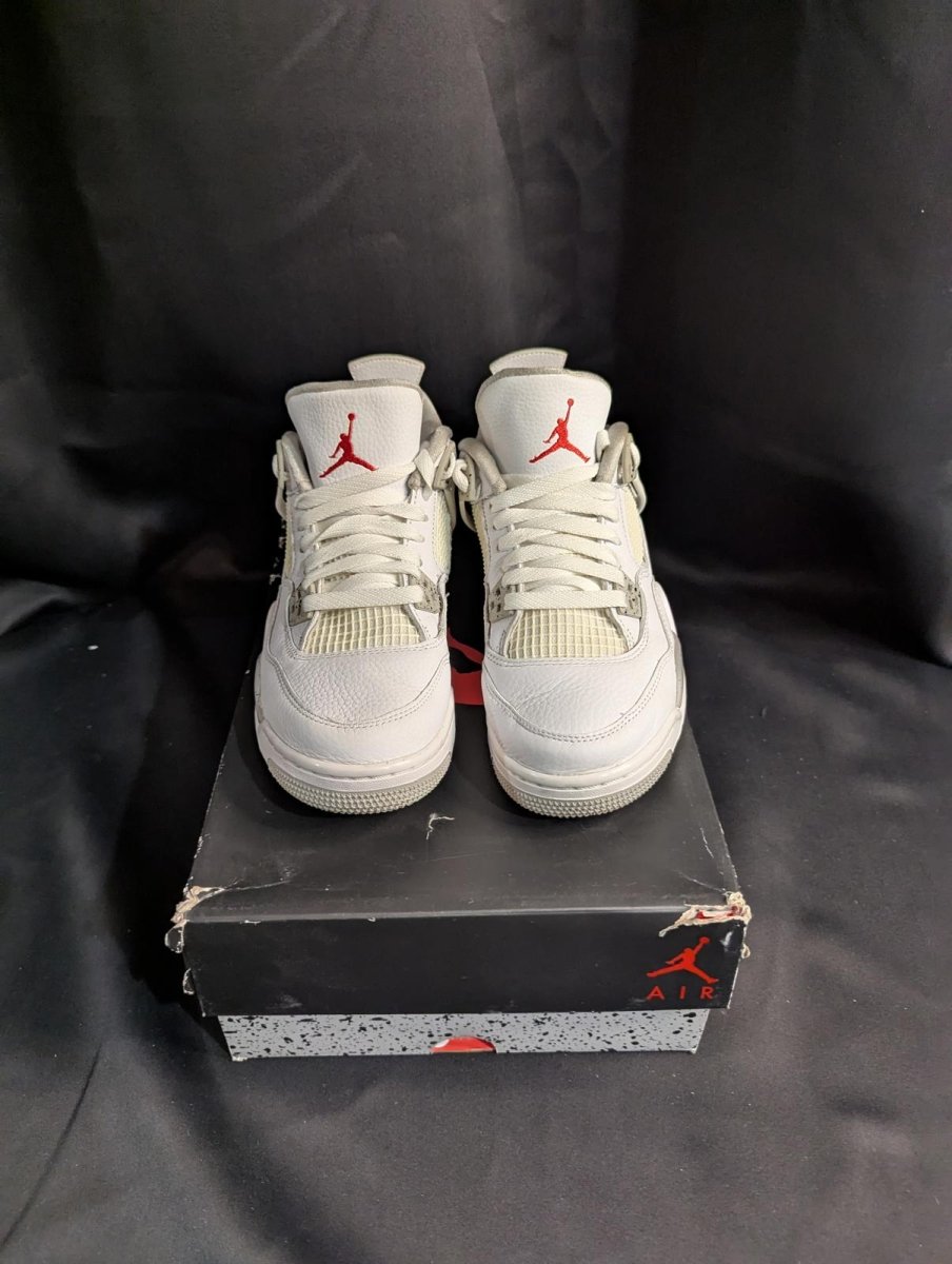 Jordan 4 Retro GS "White Oreo" Size 6.5Y Used VGC w/ Box CT8527 - 100 Speckle - Sole & Drip