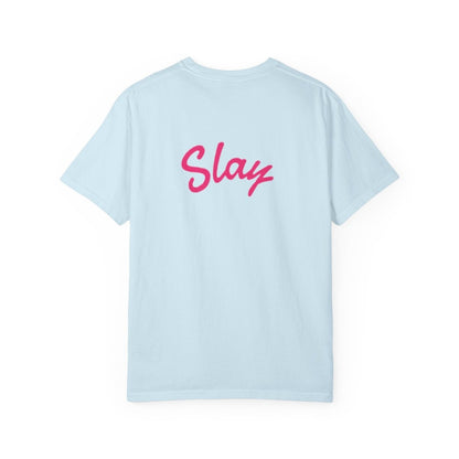 Baddie 67 T-Shirt — Pink Script "Baddie" Front & "Slay" Back - Sole & Drip