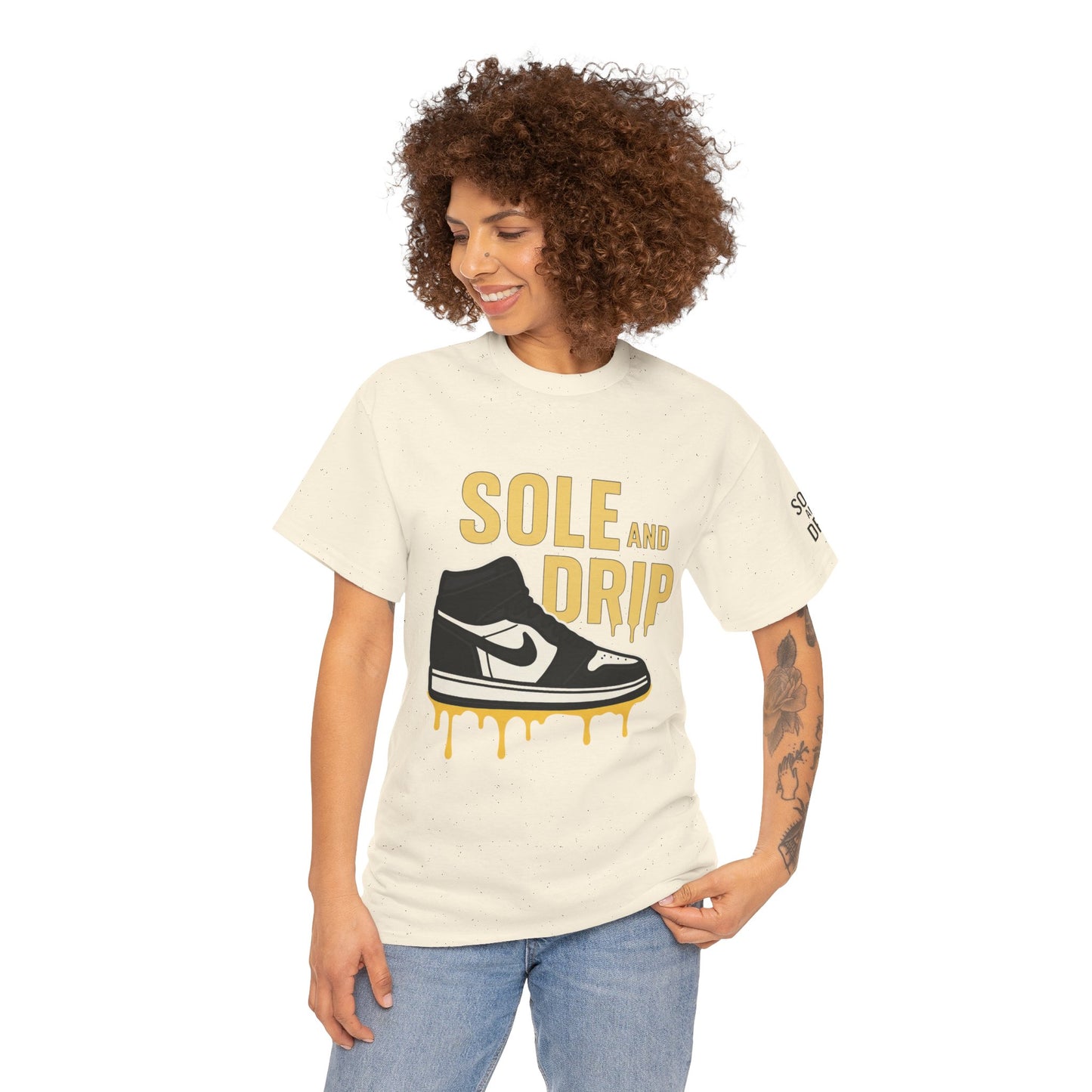 Sole and Drip Short Sleeve Tee — Sneaker Graphic Shirt with 'SOLE AND DRIP' Design