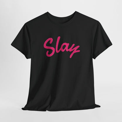 Slay Script T‑Shirt — Pink Script Graphic Tee for Trendy Women & Girls - Sole & Drip