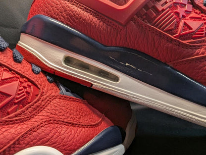 Jordan 4 Retro SE "FIBA" Red Blue Size 13 Used VGC CI1184 - 617 minor Sole Flaw - Sole & Drip