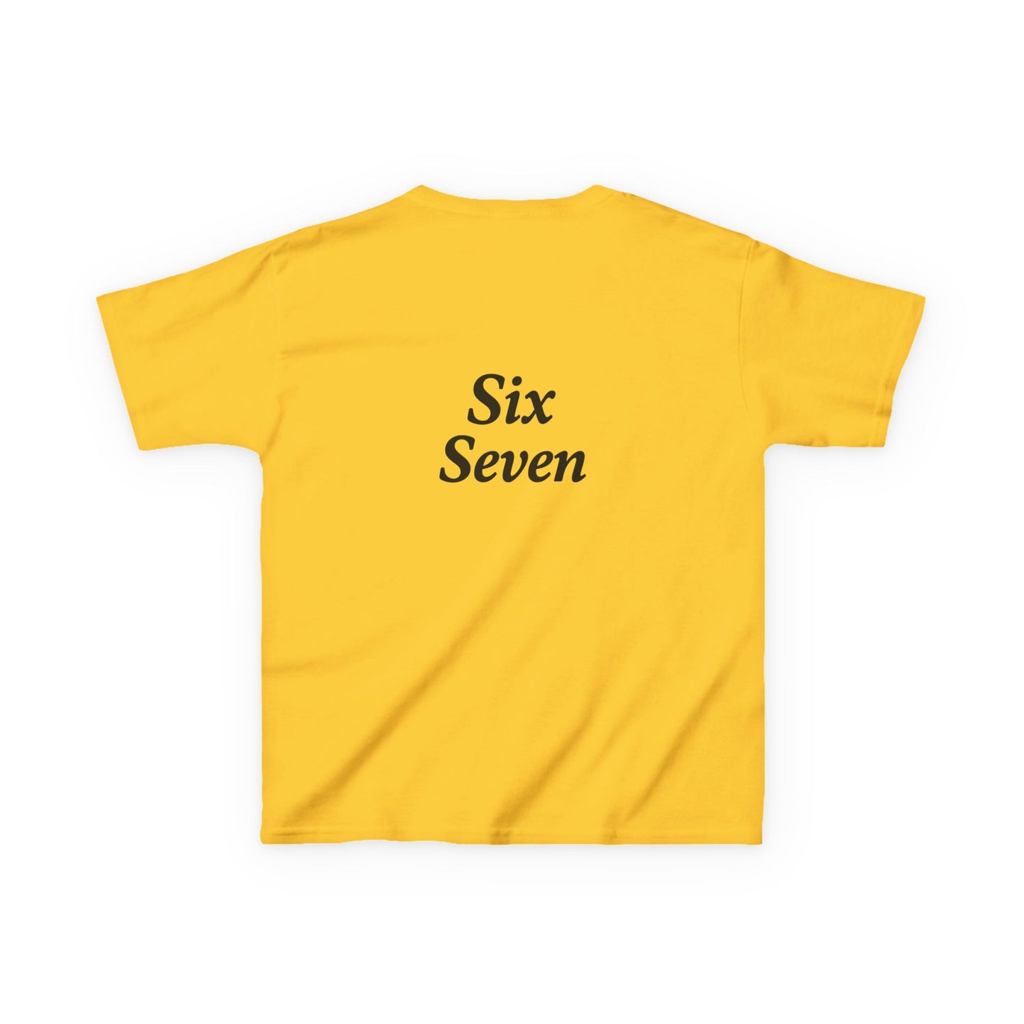 Kids Tee “6 7” Minimalist Graphic — Six Seven Backprint
