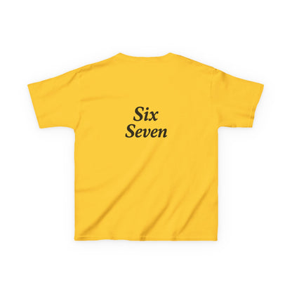 Kids Tee “6 7” Minimalist Graphic — Six Seven Backprint