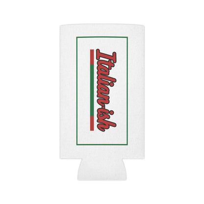 Italian-ish Can Cooler – Retro Script with Italy Flag Accent