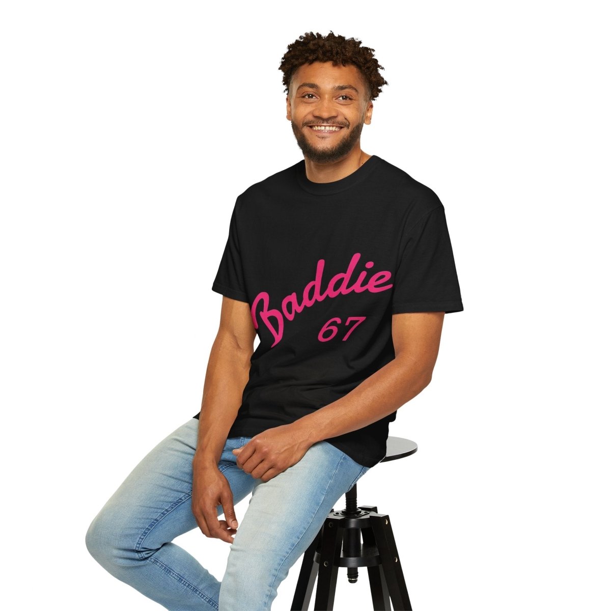 Baddie 67 T-Shirt — Pink Script "Baddie" Front & "Slay" Back - Sole & Drip