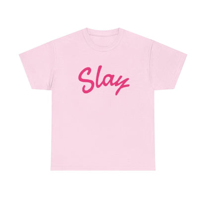 Slay Script T‑Shirt — Pink Script Graphic Tee for Trendy Women & Girls - Sole & Drip