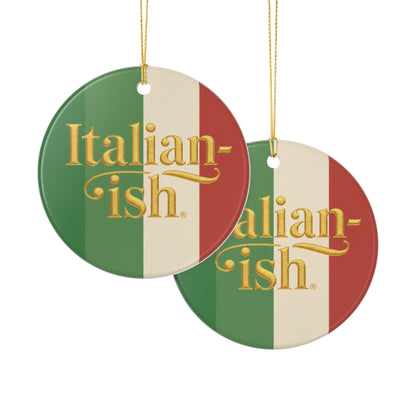 Italian-ish Ceramic Ornament — Italian Flag Holiday Decoration