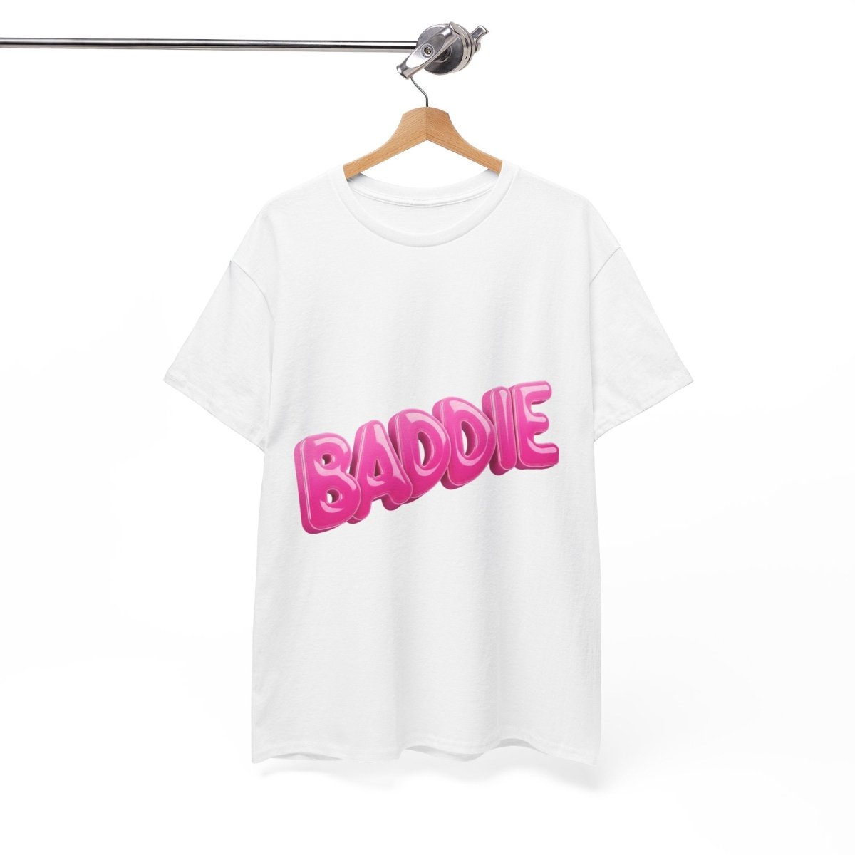 Baddie Pink Bubble Text Tee - Trendy Graphic T-Shirt - Sole & Drip