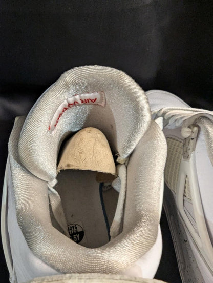 Jordan 4 Retro GS "White Oreo" Size 6.5Y Used VGC w/ Box CT8527 - 100 Speckle - Sole & Drip