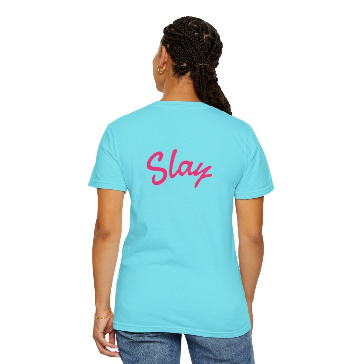 Baddie 67 T-Shirt — Pink Script "Baddie" Front & "Slay" Back - Sole & Drip