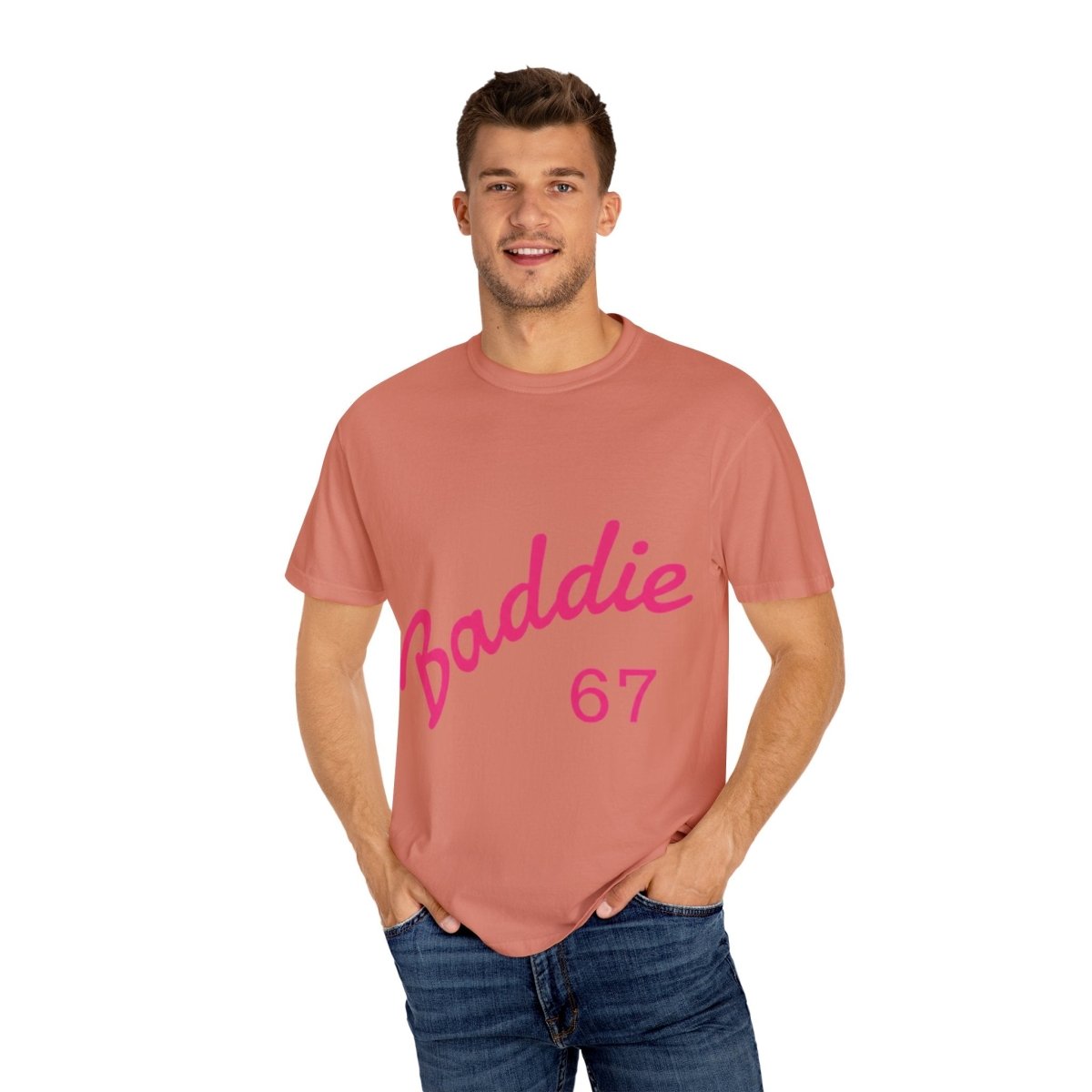 Baddie 67 T-Shirt — Pink Script "Baddie" Front & "Slay" Back - Sole & Drip