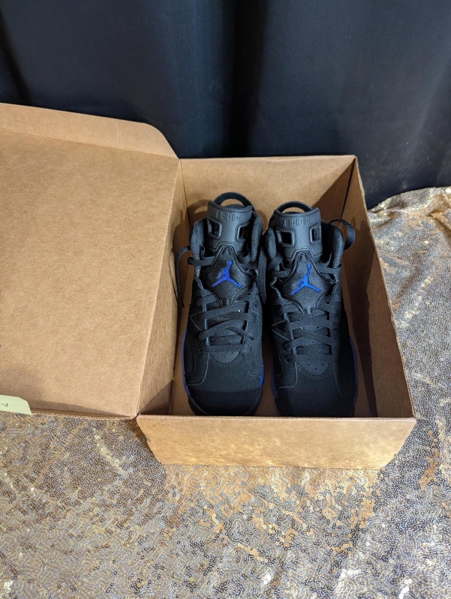 Jordan 6 Retro "Aqua" GS Size 6.5Y Excellent Cond Black Concord CT8529 - 004 - Sole & Drip
