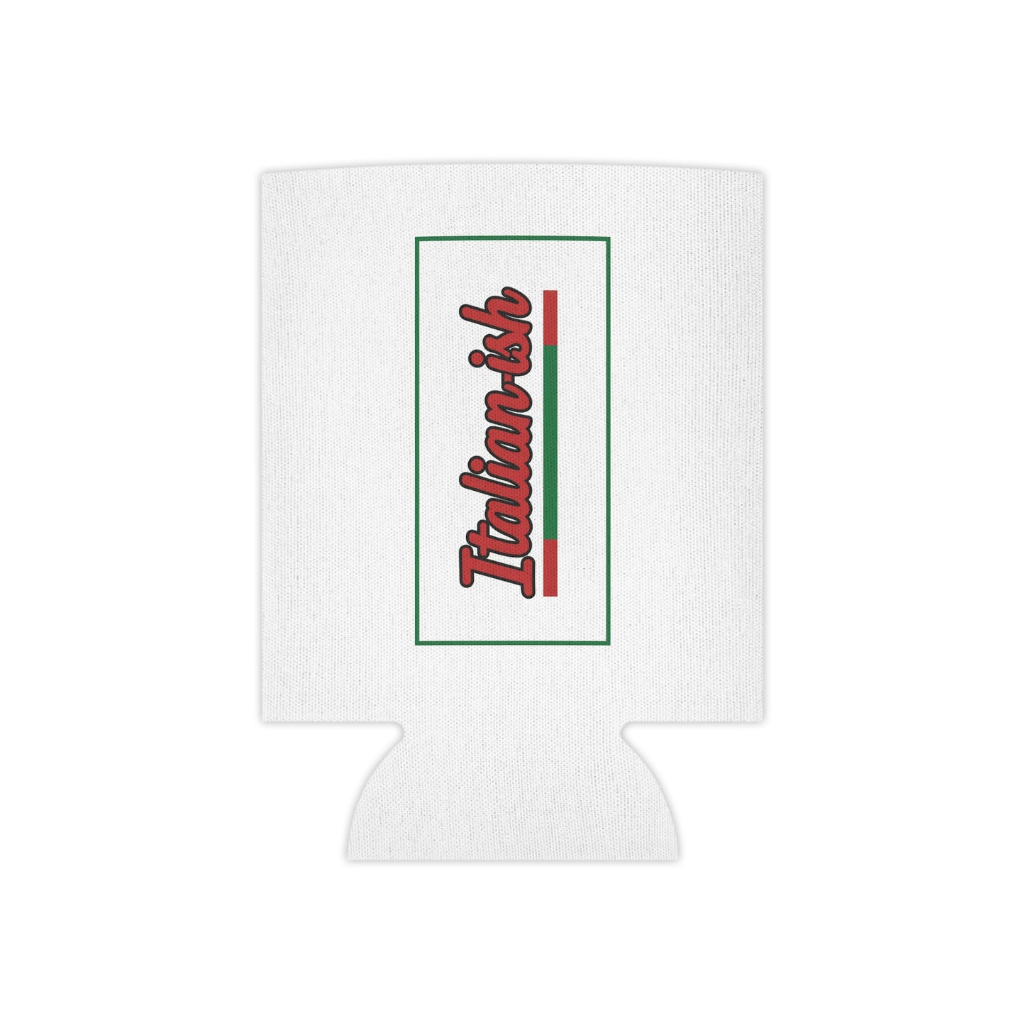 Italian-ish Can Cooler – Retro Script with Italy Flag Accent