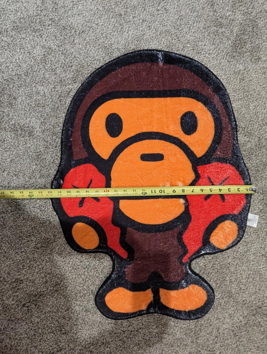 NEW Hypebeast BAPE x KAWS Baby Milo Tufted Rug Ape Monkey 29x25" Streetwear - Sole & Drip