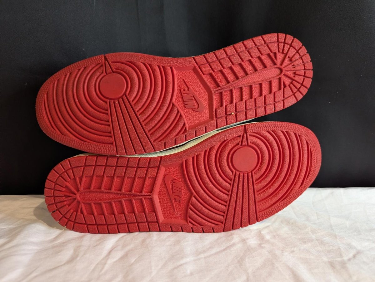 Jordan 1 Low SE "Spades" White Red Gold Size 13 Used VGC DJ5185 - 100 No Box - Sole & Drip