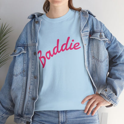 Baddie Script Tee — Pink Retro Graphic T‑Shirt - Sole & Drip