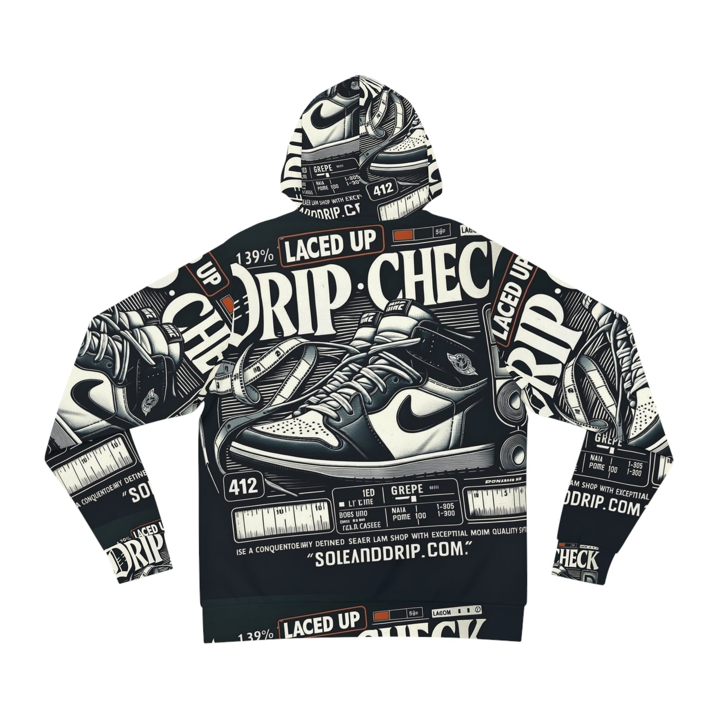 Drip Check Sneaker Hoodie — All-Over Print Streetwear